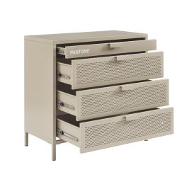 Commode PANTONE 4 tiroirs métal taupe 80cm