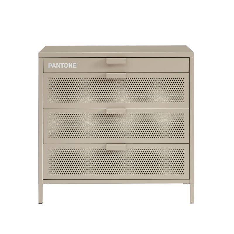 Commode PANTONE 4 tiroirs métal taupe 80cm