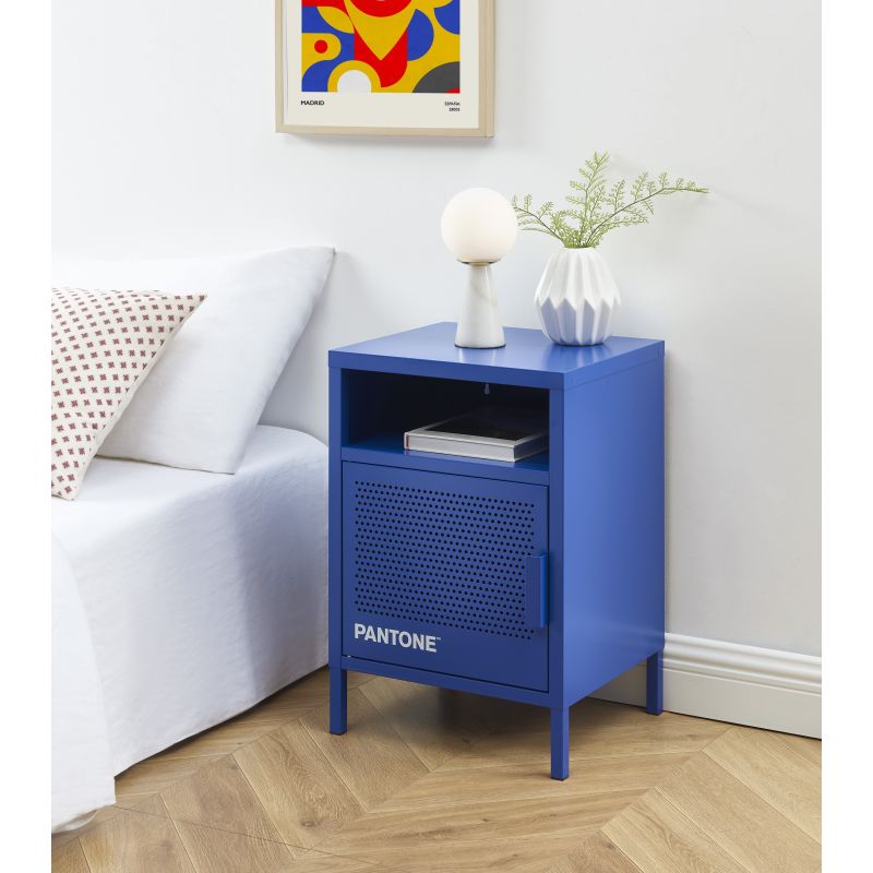 Table de chevet PANTONE métal bleu électrique