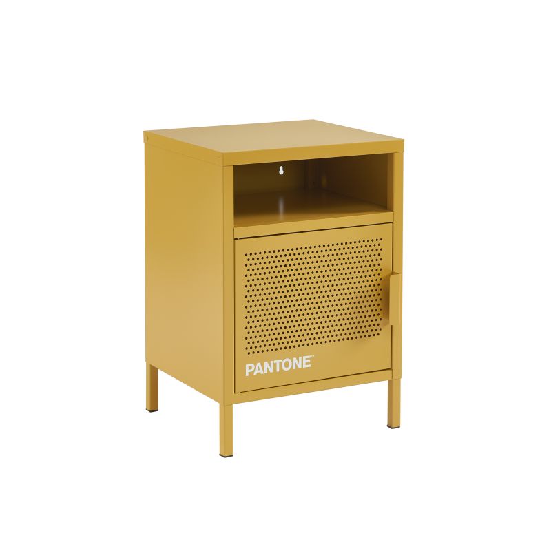Table de chevet PANTONE métal jaune moutarde