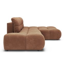 Canapé d'angle droit convertible ALMERA 4 places tissu terracotta