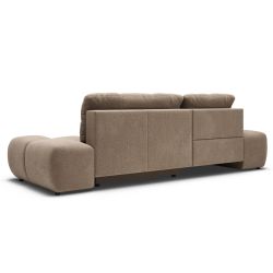 Canapé d'angle gauche convertible ALMERA 4 places tissu taupe