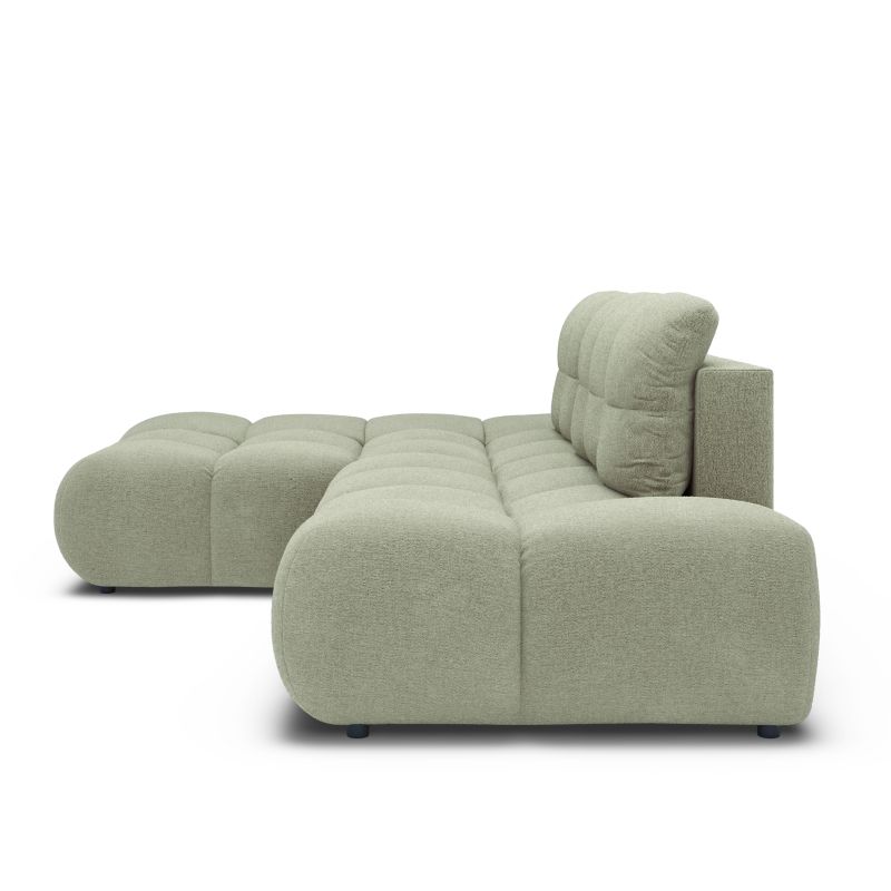 Canapé d'angle gauche convertible ALMERA 4 places tissu vert