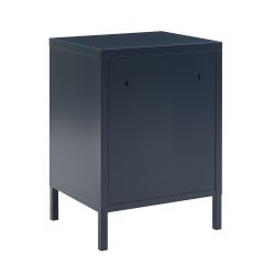 Table de chevet PANTONE métal bleu nuit double tiroirs 40cm