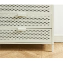 Commode PANTONE 4 tiroirs métal beige sable 80cm