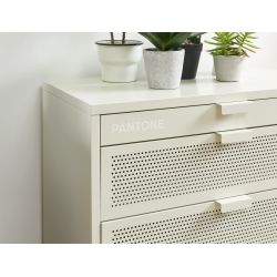 Commode PANTONE 4 tiroirs métal beige sable 80cm