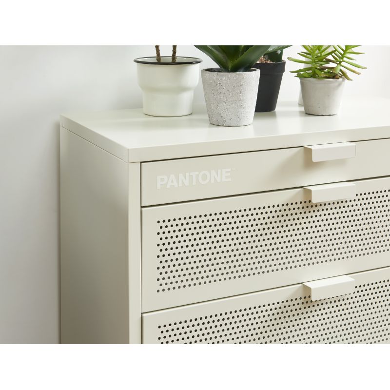 Commode PANTONE 4 tiroirs métal beige sable 80cm