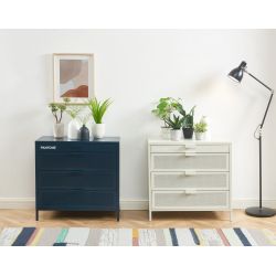 Commode PANTONE 4 tiroirs métal beige sable 80cm