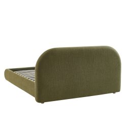 Lit coffre JELLY 140x190 tissu bouclette vert sommier inclus
