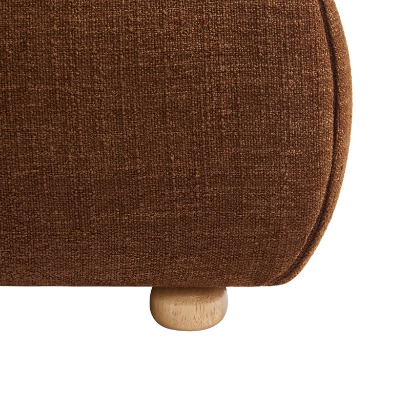 Lit coffre JELLY 140x190 tissu bouclette marron sommier inclus