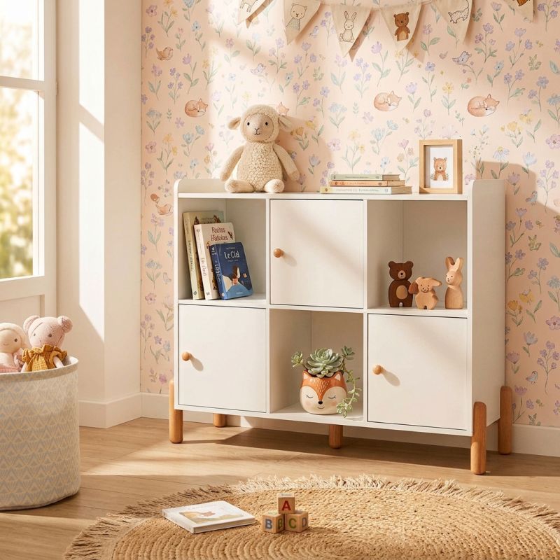 Bibliothèque enfant MONA blanc