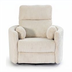 Fauteuil relax électrique pivotant ALCOR 1 place velours côtelé beige