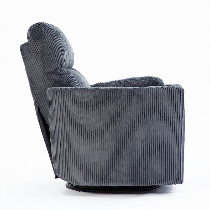 Fauteuil relax électrique pivotant ALCOR 1 place velours côtelé gris