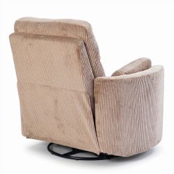 Fauteuil relax électrique pivotant ALCOR 1 place velours côtelé taupe
