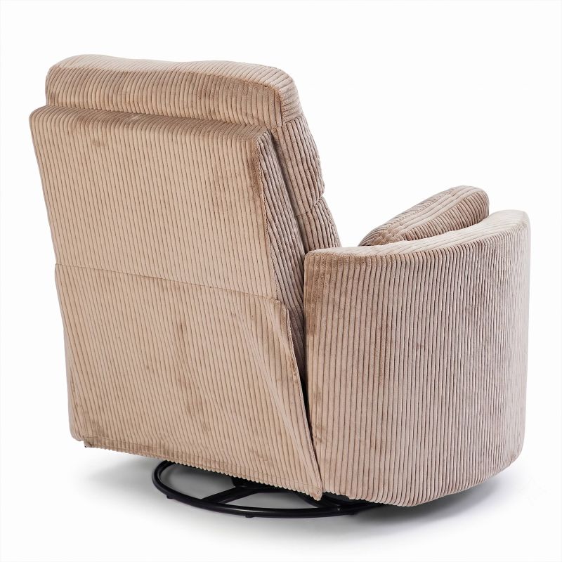 Fauteuil relax électrique pivotant ALCOR 1 place velours côtelé taupe