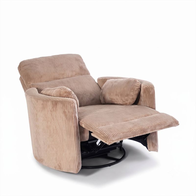 Fauteuil relax électrique pivotant ALCOR 1 place velours côtelé taupe