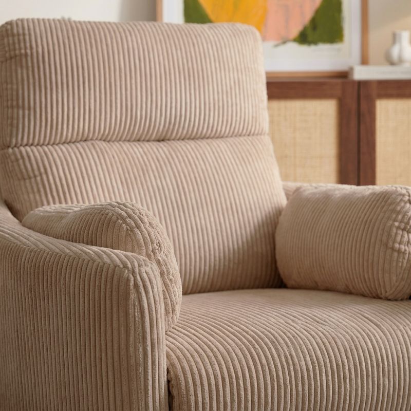 Fauteuil relax électrique pivotant ALCOR 1 place velours côtelé taupe