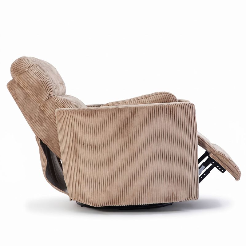 Fauteuil relax électrique pivotant ALCOR 1 place velours côtelé taupe