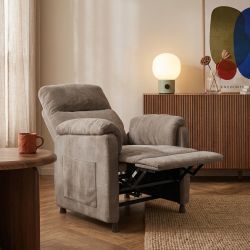 Fauteuil relax électrique PROCYON 1 place tissu marron