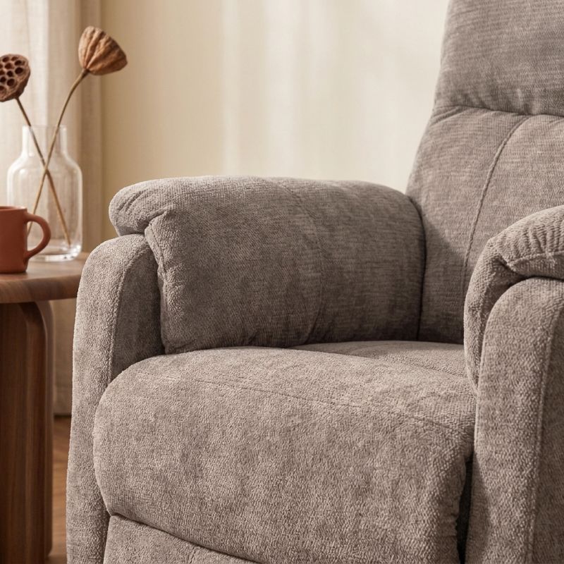 Fauteuil relax électrique PROCYON 1 place tissu marron