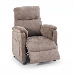 Fauteuil relax électrique PROCYON 1 place tissu marron