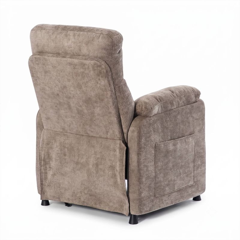 Fauteuil relax électrique PROCYON 1 place tissu marron