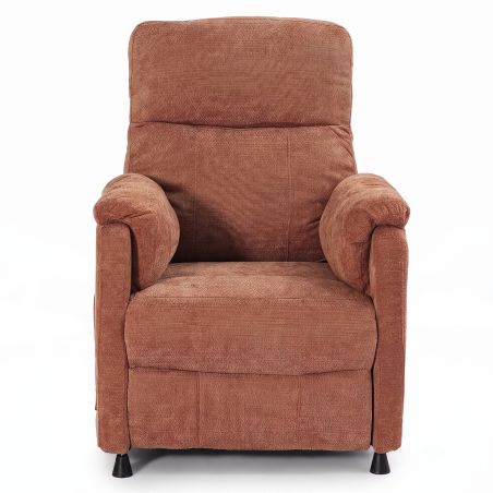Fauteuil relax électrique PROCYON 1 place tissu terracotta