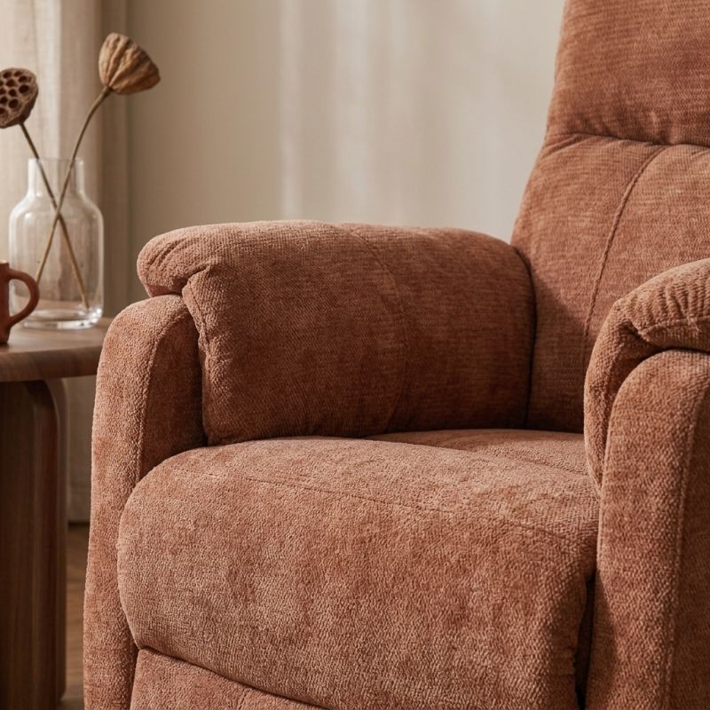 Fauteuil relax électrique PROCYON 1 place tissu terracotta