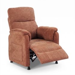 Fauteuil relax électrique PROCYON 1 place tissu terracotta