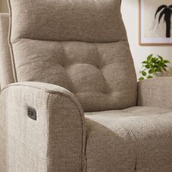 Fauteuil relax massant électrique EUPHOR 1 place tissu taupe