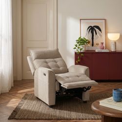 Fauteuil relax massant électrique EUPHOR 1 place tissu taupe