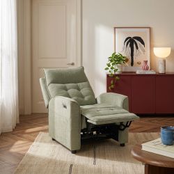 Fauteuil relax massant électrique EUPHOR 1 place tissu vert