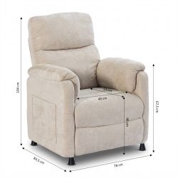 Fauteuil relax électrique PROCYON 1 place tissu beige