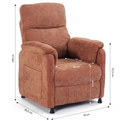 Fauteuil relax électrique PROCYON 1 place tissu terracotta