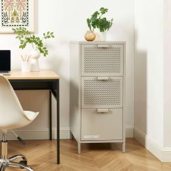 Caisson de bureau PANTONE métal beige sable 3 tiroirs h105cm