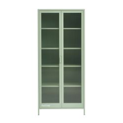 Vaisselier PANTONE en verre cannelé et métal vert amande h180cm