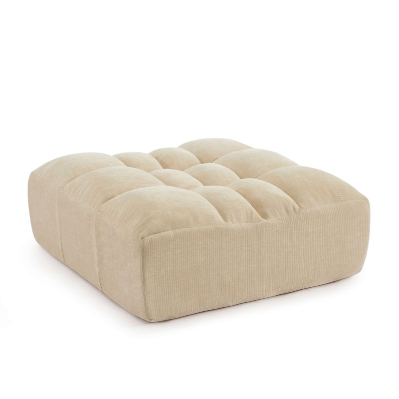 Canapé modulable JANIS 5 places velours beige