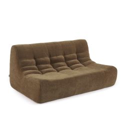 Canapé modulable JANIS 5 places velours marron