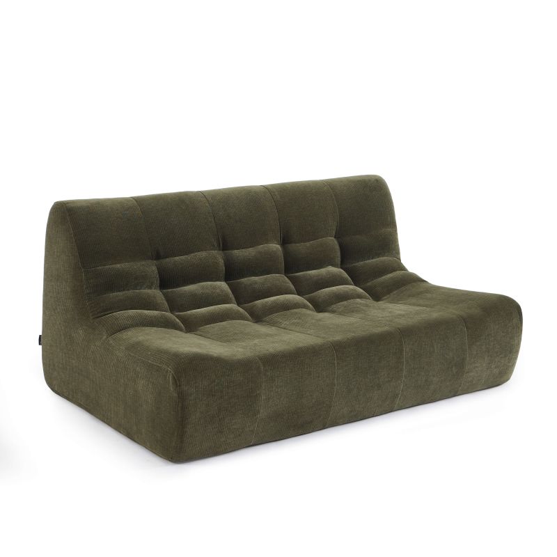 Canapé modulable JANIS 5 places velours vert
