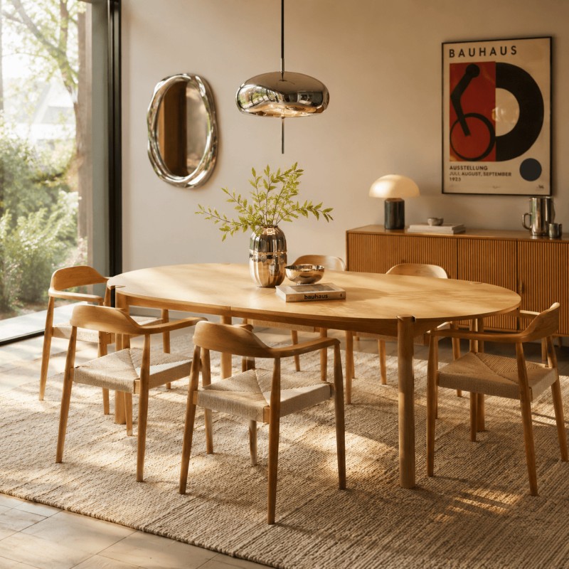 Lot de 6 chaises MARTIE chêne massif et corde