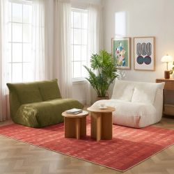 Fauteuil compressé KAIDO 1 place en mousse et tissu beige