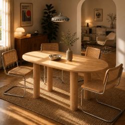 Table à manger PENELOPE placage chêne 180cm