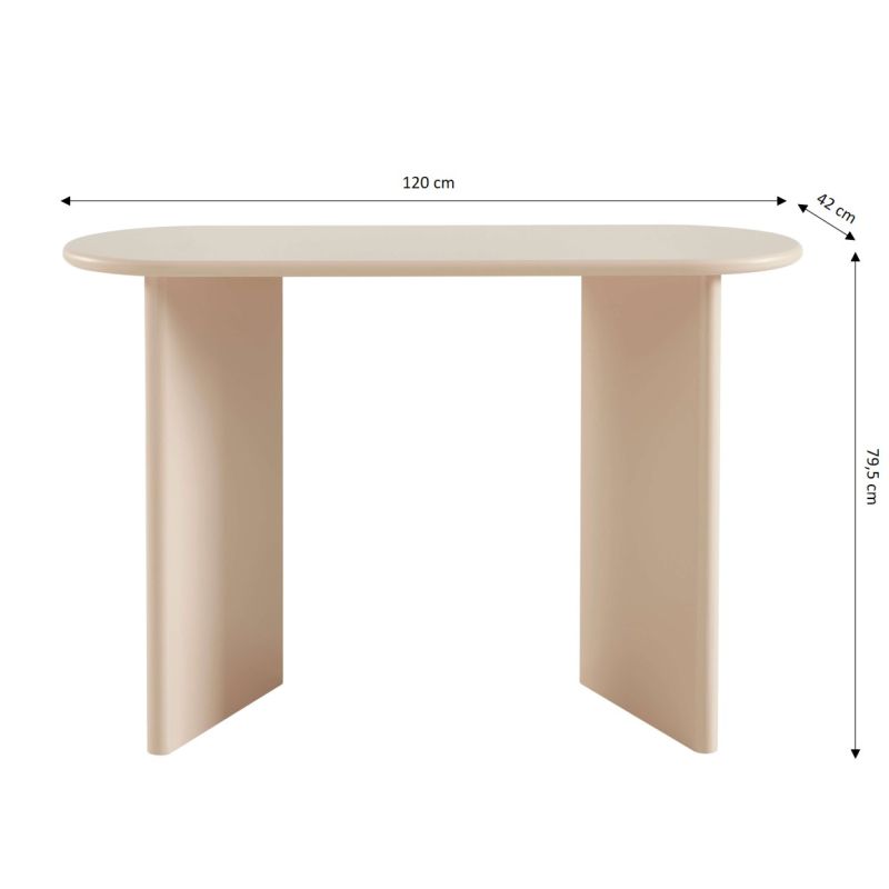 Console KARIA effet laqué beige
