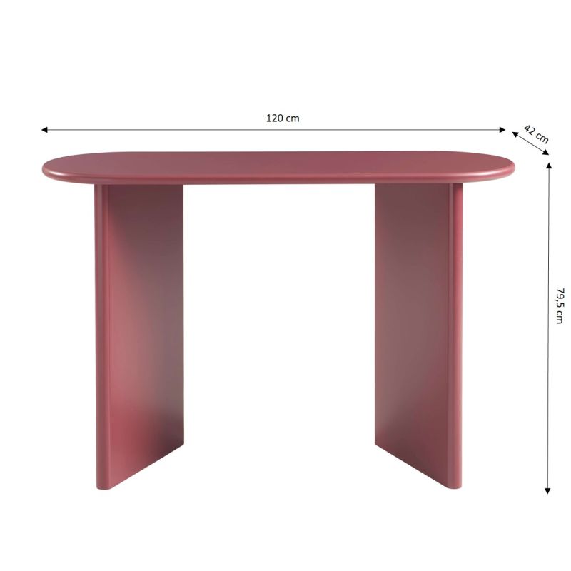 Console KARIA effet laqué bordeaux