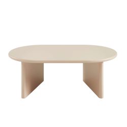 Table basse ovale KARIA effet laqué beige