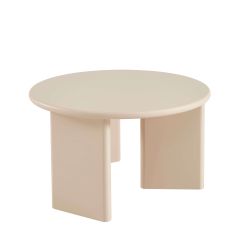 Table basse ronde KARIA effet laqué beige