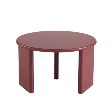Table basse ronde KARIA effet laqué bordeaux