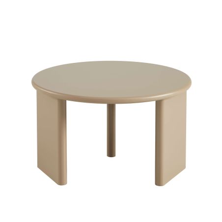 Table basse ronde KARIA effet laqué caramel