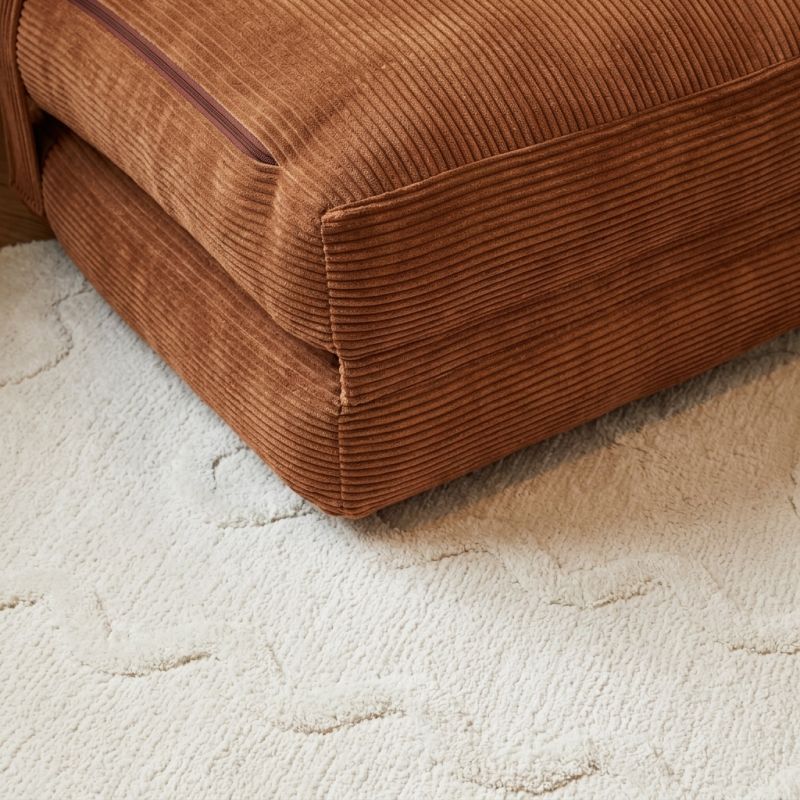 Fauteuil convertible compressé NYX en mousse 1 place velours côtelé terracotta