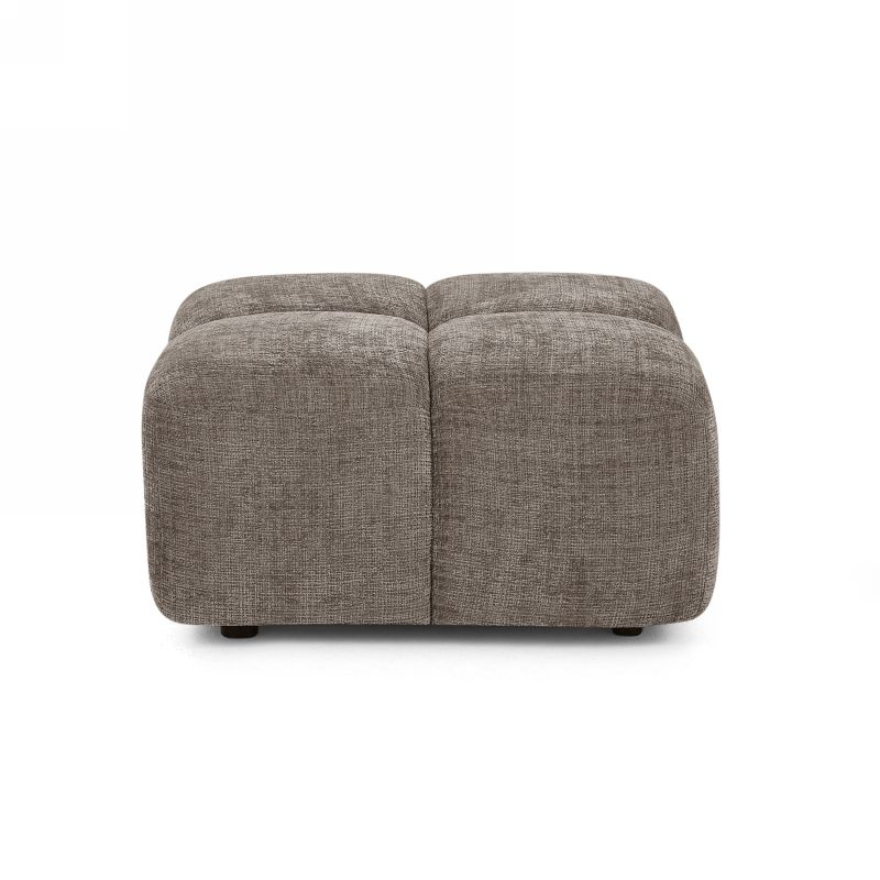 Canapé d'angle modulable ALENO 4 places tissu velours texturé marron